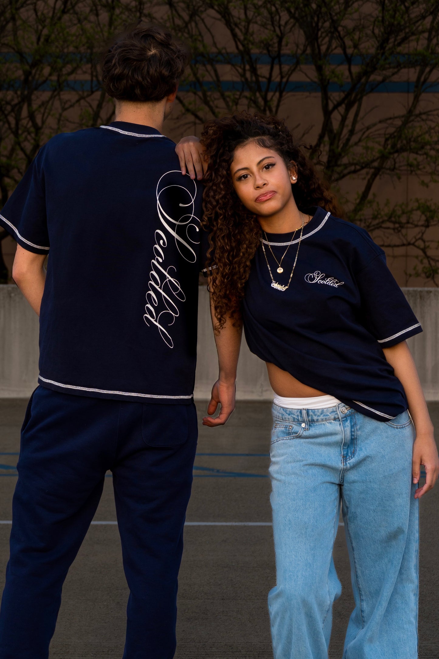 'Navy" Oversized Smooth Tee