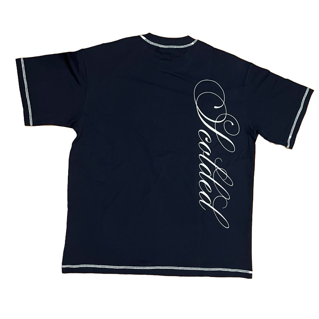 'Navy" Oversized Smooth Tee